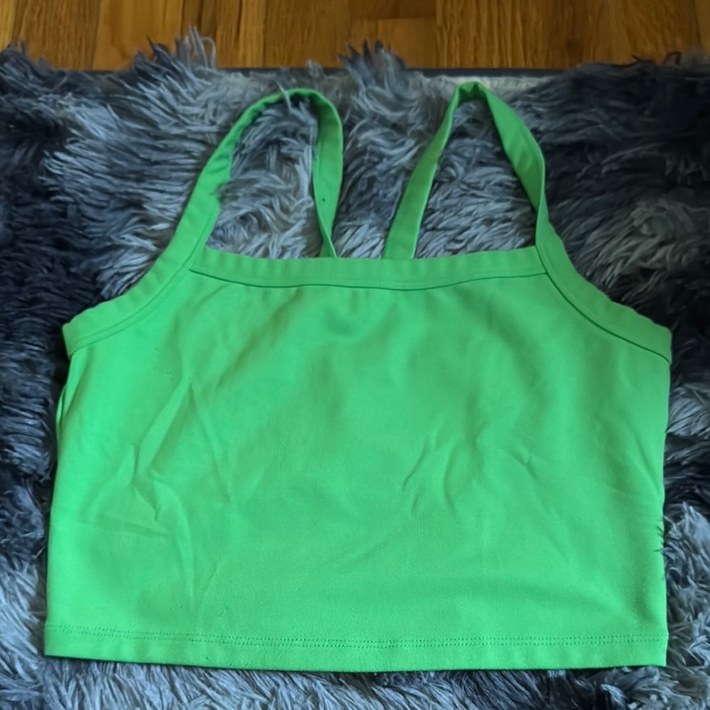 Wild Fable Green Fitted Crop Tank Top